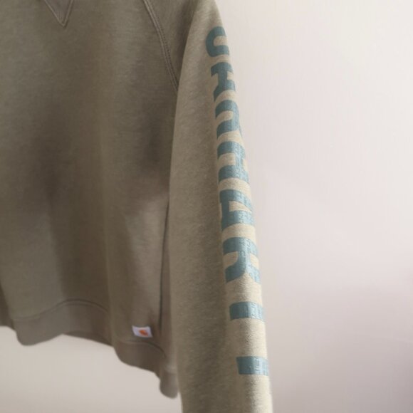 Carhartt Olive Green Relaxed Fit Crewneck Sweatshirt - Picture 2 of 3